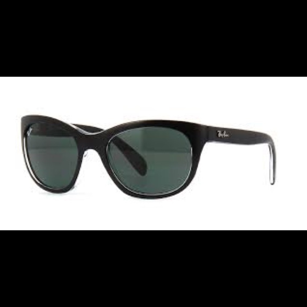 NIB RAY BAN WOMEN'S Black on Clear Sunglasses - Picture 5 of 7